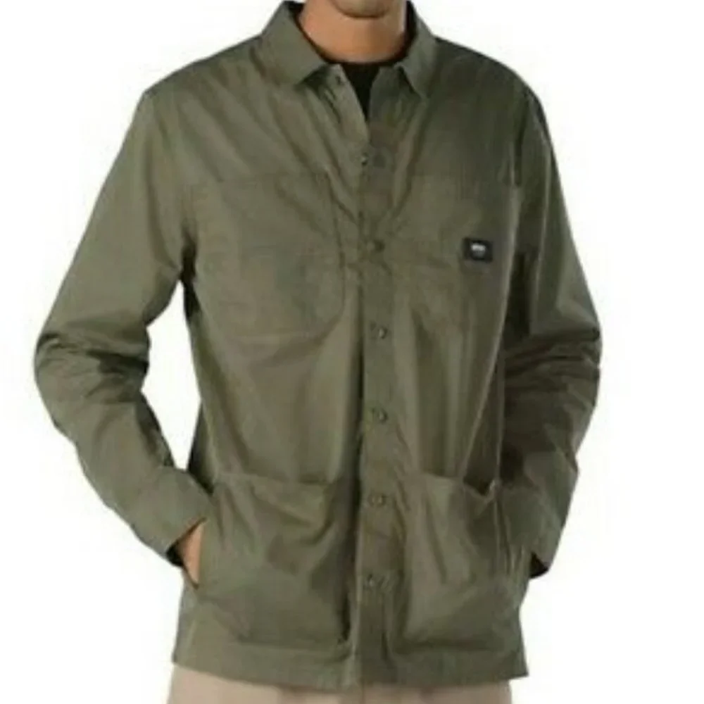 VANS Men's Size VN0A5AR1BOL Quick Response Jacket Army Burnt Olive Green Canvas - Picture 2 of 8